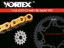 تحميل الصورة في عارض المعرض ، (NINJA H2 H2R 15-20) Vortex Racing من فورتكس chain Sprocket kits طقم جنزير + ساعات
