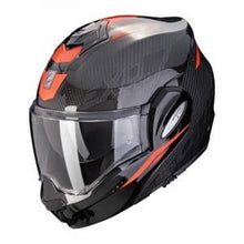 Load image into Gallery viewer, Scorpion Exo-Tech Evo Carbon Rover Black Red Modular Helmet