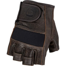 Load image into Gallery viewer, HIGHWAY 21 Half Jab Perforated Leather Gloves Brown