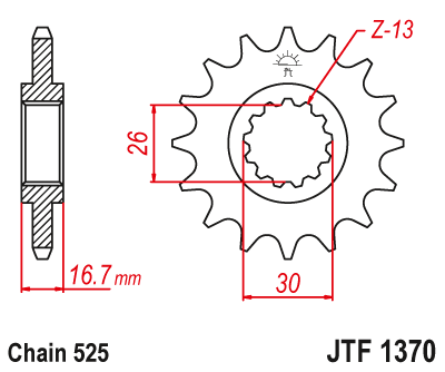 JTF1370 (525) جي تي ترس أمامي بديل من الفولاذ الطبيعي