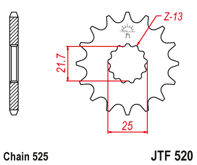 JTF520 (525)جي تي ترس أمامي بديل من الفولاذ الطبيعي